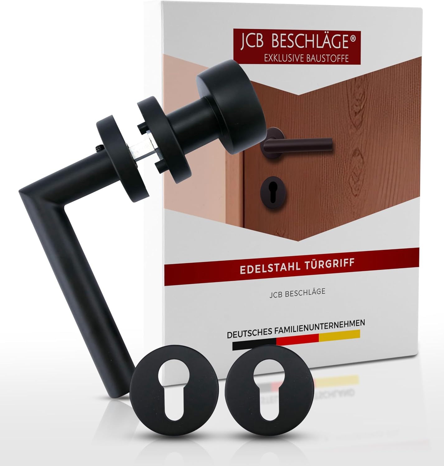 321.0228.10 Deurklink met rozetten messing vernikkeld Bauhaus