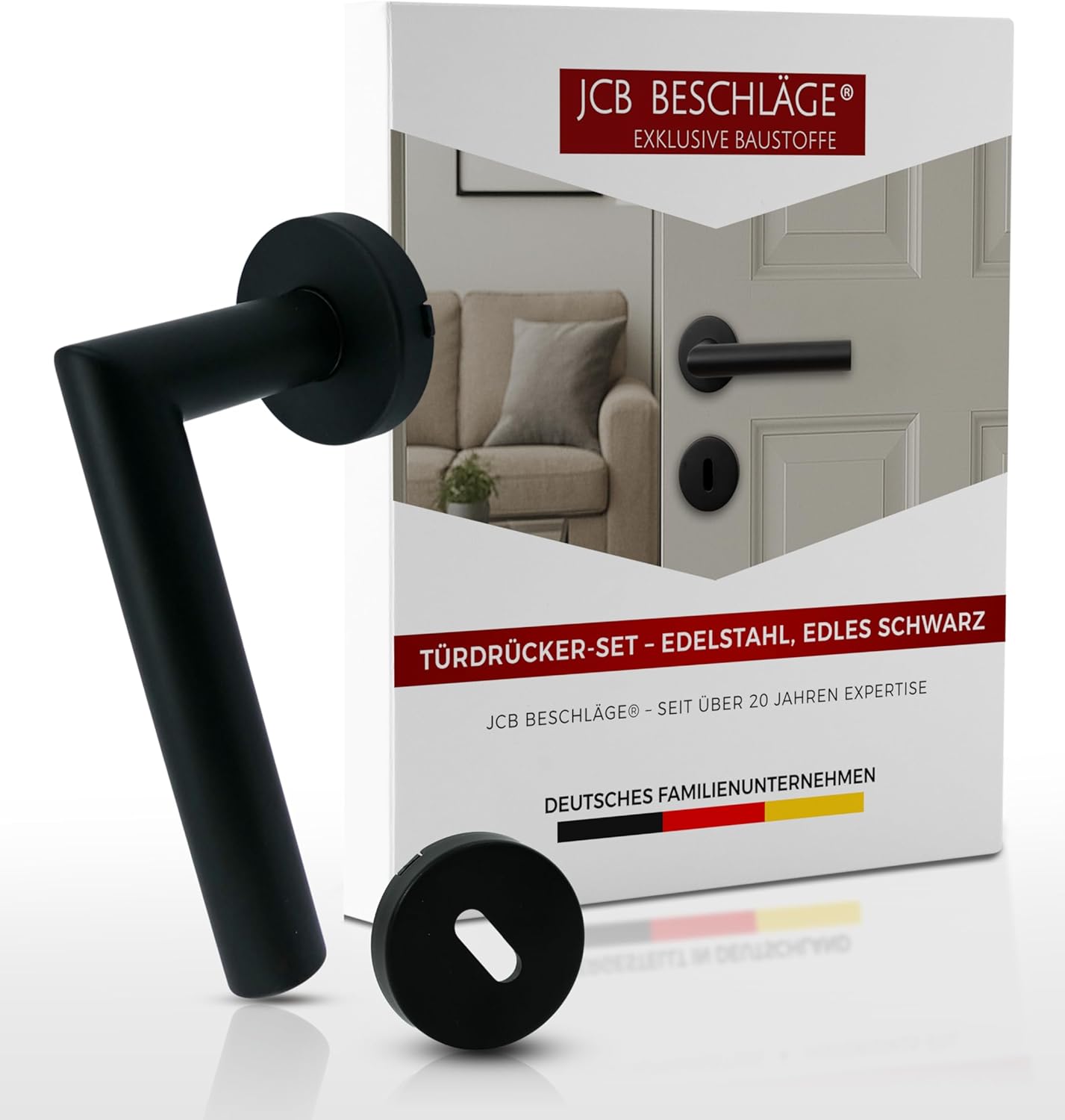 321.0228.10 Deurklink met rozetten messing vernikkeld Bauhaus