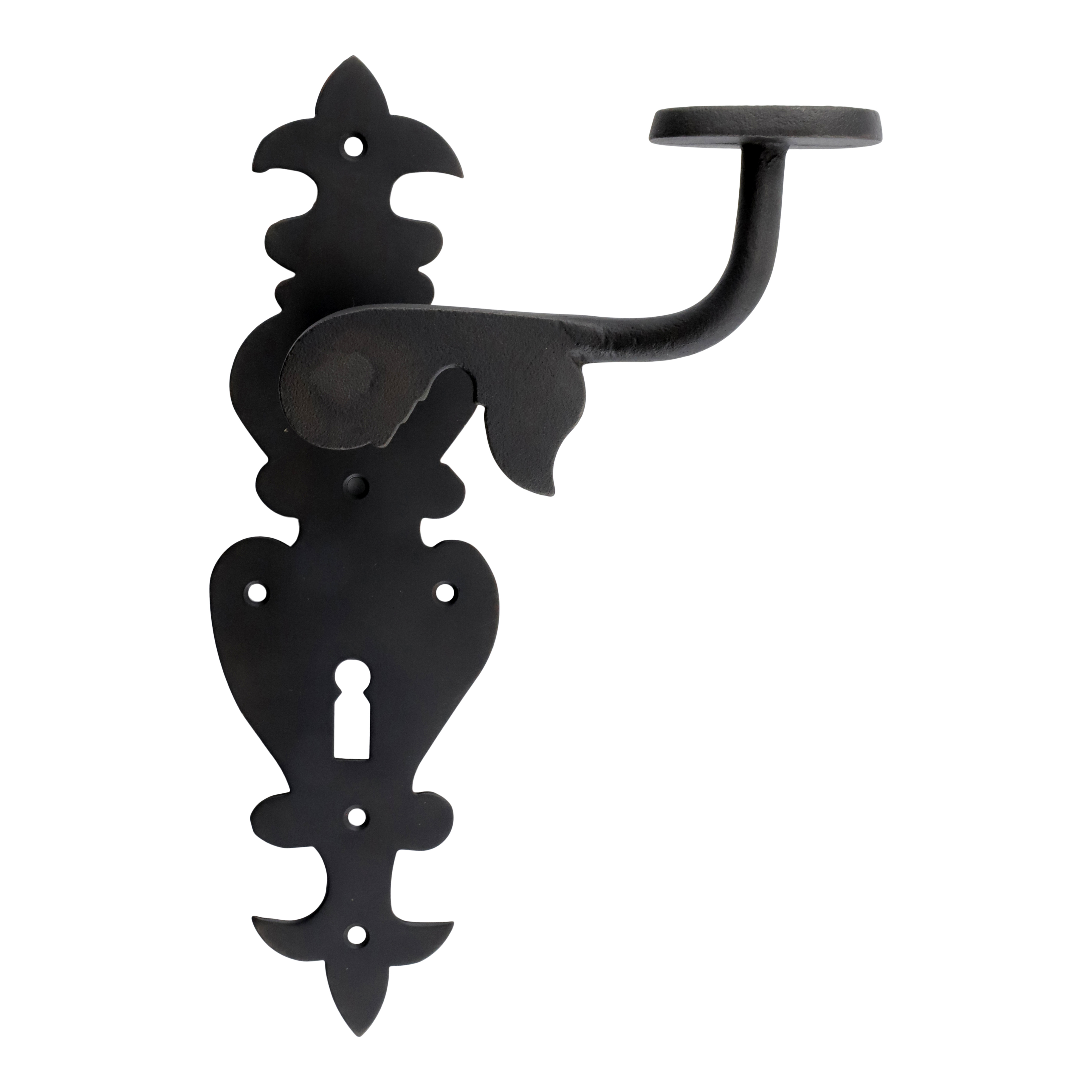 322.0103.70 Deurgrepen met langschild Classicisme ijzer zwart 322.0103.70 Deurgrepen met langschild Classicisme ijzer zwart